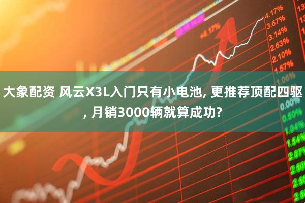 大象配资 风云X3L入门只有小电池, 更推荐顶配四驱, 月销3000辆就算成功?